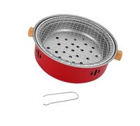 Gcljlmy Four à thé avec grille de barbecue, bois de chauffage, barbecue portable pour camping, randonnée, sac à dos (rouge)