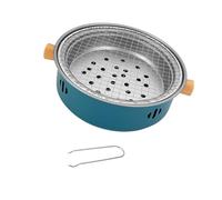 Gcljlmy Four à thé avec grille de barbecue, bois de chauffage, barbecue portable pour camping, randonnée, sac à dos (bleu)
