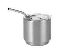 Gcljlmy Gobelet en acier inoxydable, gobelet de voyage, 113 ml, mini tasse de voiture, tasse à café au lait pour l'extérieur, pour la randonnée, argenté