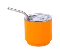 Gcljlmy Gobelet en acier inoxydable, gobelet de voyage, 113 ml, mini tasse de voiture, tasse à café au lait pour l'extérieur, pour la randonnée, orange