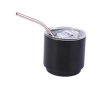 Gcljlmy Gobelet en acier inoxydable, gobelet de voyage, mini tasse de voiture, tasse à café au lait pour l'extérieur, pour la randonnée, noir