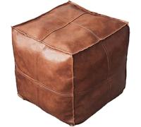 Gcljlmy Housse de pouf marocain en polyuréthane - Housse de rangement - Ottoman - Repose-pieds - Style bohème - Décoration d'intérieur - Salon - Chambre à coucher - Imperméable (rectangulaire marron)