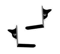 Gcljlmy Lot de 2 serre-livres en fer, cadeaux pour étagères, bloque-livres, liants et cloisons, support de comptable pour livres robustes, films (chat demi-face)