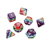Gcljlmy Lot de 7 dés D8 D10 D% D12 D20 Couleurs Arc-en-ciel pour jeux de table