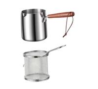 Gcljlmy Marmite à frire, pointeur domestique, multi-usages pour frites, cuiseur avec panier à frire en acier inoxydable