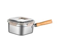 Gcljlmy Mini friteuse, casserole, cuiseur vapeur, ustensile de cuisine, égouttoir à huile, portable, avec panier, ustensile de cuisine pour chips, poulet, frites, 2500 ml