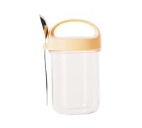 Gcljlmy Overnight Oats - Boîte avec couvercle - Gobelet à petit-déjeuner - Récipient portable réutilisable et portable pour salade - Jaune
