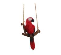 Gcljlmy Perroquet de jardin statue d'oiseau décoration miniature ornement cadeau polyvalent mignon ornement sculpture d'arbre (perroquet rouge)