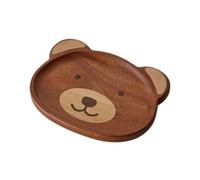 Gcljlmy Plateau de service en bois en forme d'ours - Décoration créative - Pour salle à manger, table, bar, hôtel, événements (Ebony S)