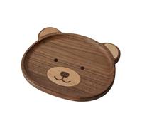 Gcljlmy Plateau de service en bois en forme d'ours - Décoration créative - Pour salle à manger, table, bar, hôtel, événements (noyer noir)