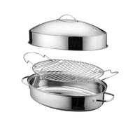 Gcljlmy Pocheuse à poisson, cocotte, 40,6 cm, avec couvercle, portable, poignée confortable, multi-usages, ovale, fruits de mer, œufs (A)