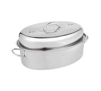 Gcljlmy Pocheuse à poisson, cocotte, 40,6 cm, avec couvercle, portable, poignée confortable, multi-usages, ustensiles de cuisine ovale, fruits de mer, œufs (B)