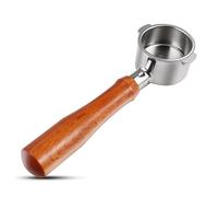 Gcljlmy Porte-filtre sans fond 51 mm 2 oreilles pour Delonghi ECP33.21 ECP35.31 ECOV311 | Avec panier de filtre de rechange en acier inoxydable et poignée en bois