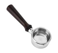 Gcljlmy Porte-filtre sans fond de 58 mm pour Gaggia, 2 oreilles, nu en acier inoxydable, avec panier filtrant, convient pour Gaggia Classic Evolution Espresso Deluxe Evol Ution (bois de santal)
