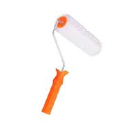 Gcljlmy Rouleau à chape avec pointes, rouleau à pointes pour sol époxy autonivelant, poignée ergonomique, lissage des bulles pour béton coloré, dents courtes