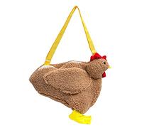 Gcljlmy Sac à bandoulière fourre-tout pour femmes Dessin animé Poulet Sac à main douillet Sac à bandoulière avec fermeture éclair, Sac à bandoulière en peluche gonflée réaliste, kaki