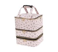 Gcljlmy Sac de rangement pour vernis à ongles, support de vernis à ongles amovible, sac de voyage pour accessoires d'ongles, trois couches, peut contenir 84 bouteilles pour lampe à ongles