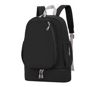 Gcljlmy Sac de tennis avec compartiment à chaussures, sac à dos pour ordinateur portable, sac à dos, sac de mer, poche latérale pour pagaie d'entraînement, pickleball, camping (noir)