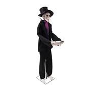 Gcljlmy Statue de fantôme squelette debout, sculpture d'Halloween, cadeaux, figurine effrayante, horreur, accessoire effrayant pour l'intérieur et l'extérieur