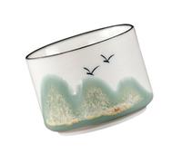 Gcljlmy Tasse à expresso en céramique Tasse à saké faite à la main Service à thé en porcelaine tendance sans poignée pour latte, cappuccino, lait, eau, expresso, blanc, tasse droite