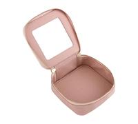Gcljlmy Trousse de maquillage - Organiseur cosmétique transparent pour voiture - Essentiels - Tissu tendance - Étanche - Pour fille - Sac cadeau, Gris et rose., A