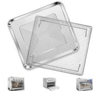 GCQ Lot de 2 paniers de rechange pour friteuse à air comprimé de 30,5 x 27,9 cm, en acier inoxydable de qualité alimentaire, pour friteuse à air chaud, passe au lave-vaisselle