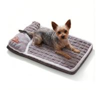 Gcroet 1 lit pour Chat, lit pour Petit Chien en Peluche Douce et Chaude avec Fond antidérapant et Housse Amovible pour Cage, chenil Usage Domestique, Gris, L (23, 6 x 15, 7 Pouces).