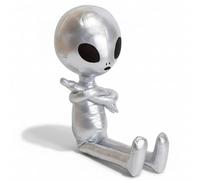 Gcroet 1 Peluche de scène Extraterrestre argentée de 65 cm, poupée Robot en Peluche Unique et Mignonne, Douce pour Les collectionneurs, décoration Chambre d'enfant et Cadeaux