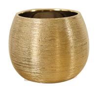 Gcroet 1 Pot de Fleur doré en céramique avec Base antidérapante, Pots de Plantes Ronds d'intérieur pour Plantes Grasses, Herbes, Petites, Vase décoration d'intérieur Moderne, 12, 7 x 12, 7 x 10, ..