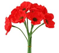 Gcroet 10pcs Coquelicots Fleurs artificielles, Coquelicots artificiels réels de 13 Pouces, Bouquet de Fausses Fleurs réutilisables pour décoration Mariage en Vase Bureau à Domicile.