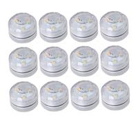 Gcroet 12 pièces lumières LED sous-marines mini lampes à thé blanches alimentées par batterie lumière LED submersible étanche pour aquarium étang piscine décor de fête de mariage...
