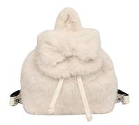 Gcroet 1PC sac à dos flou, Mini sac à dos en fourrure avec nœud Kawaii pour femmes, petit en peluche mignon pour filles et femmes