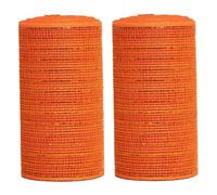 Gcroet 2 Rouleaux de Ruban en Maille déco, 6 Pouces x 30 Pieds Chaque Rouleau de Ruban en Maille Orange pour couronnes Noël, décorations d'arbres, guirlandes et travaux manuels Vacances.