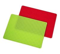 Gcroet 2PCS Silicone Pyramid Mat de Cuisson Silicone Mat de Cuisson Silicone Mat de Cuisson antiadhésive et Treat pour Chien Cuisine Saine antiadhésive, Rouge et Vert