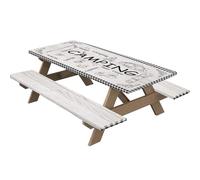 Gcroet 3 pièces/Ensemble Housse de Table de Pique-Nique avec Housses Banc 72x30 Pouces imperméables et résistantes à l'huile Housses Table Pique-Nique ajustées Coupe-Vent nappes élastiques pour.