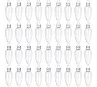 Gcroet 36 pièces Ornements d'ampoules Rechargeables Bricolage 35 ML Ornements d'ampoules de Noël avec Bouchon à Visser et Anneau en Argent Suspendu en Plastique Transparent pour la décoration de fête