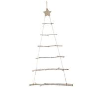 Gcroet Arbre de Noël Mural, Arbre de Noël Suspendu en Bois 32x22 Pouces avec échelle brindille et étoile, décoration Murale pour l'affichage d'ornements ..