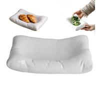 Gcroet Assiettes à dîner, assiette de fruits en forme d'oreiller, assiettes à salade carrées en céramique de 7 pouces, organisateur cosmétiques décoratifs pour les collations steak fruits sa