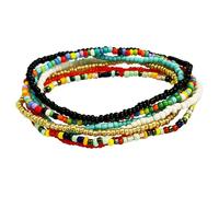 Gcroet Bracelet de cheville perlé 7 pièces/ensemble 8, 7 pouces bracelets de cheville Boho multicolores pour femmes perles rocaille extensibles drôle bricolage bracelet perles arc-en-ciel pour bijou