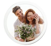 Gcroet Cadre d'image ronde 14 pouces de densité Cadre photo ronde avec bordure blanche Frères d'image photo décoratifs minimalistes pour table murale