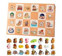 Gcroet Calendrier de l'Avent de Noël 2025 24 pièces Ornements Mignons Capybara Calendrier l'Avent Jouets Noël Animaux pour Enfants, Amis.
