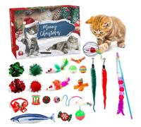 Gcroet Calendrier de l'Avent pour Chat 2025 Calendrier de Compte à rebours Noël 24 Jours Assortiment Jouets interactifs pour Chat pour Chaton d'intérieur.