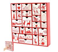 Gcroet Calendriers de l'Avent Vide à remplir, Calendrier de avènement en Bois Noël avec 24 tiroirs à rebours Noël remplissables pour Enfants Famille Famille décor..