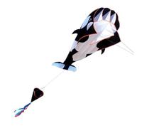 Gcroet Cerf-Volant 3D sans Cadre en Paraffine Souple, Baleine géante, Grand cerf-Volant de Plage, Jouet Amusant pour Enfants, et Blanc...