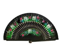 Gcroet Éventail espagnol, éventail à main pliable pour peinture de fleurs double face, en bois creux, main espagnole vintage portable pour la décoration de festival danse..