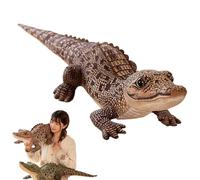 Gcroet Grand Jouet en Peluche Alligator de 39, 4 Pouces, Animal en Peluche Crocodile réaliste avec Tissu Doux, Animaux en réalistes pour garçons et Enfants, Marron