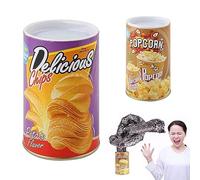 Gcroet Halloween Potato Chip Snake Can 2PCS Réutilisable Etanche Funny Tricky Jump Spring Surprise Snake Toy Portable Lightweight Prank Toys pour Le Jour du Poisson d'avril..