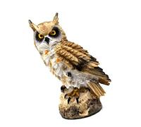 Gcroet Hibou Sculpture, Chouette Statue Figurine résine Artisanat, décor de Chouette de résine, Chouette Statue résine Hibou Figurine à faute d'oiseaux Faux Animal Sculpture Ornement-Jardin de Jardin