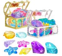 Gcroet Jouets de Piscine de plongée Jouets plongée Natation d'été colorés avec des boîtes Coffre au trésor Ensemble Natation pour la fête à la Piscine 26 pièces..