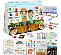 Gcroet Livre occupé préscolaire pour Les Tout-Petits, Apprentissage éducatif, Livre occupé pour Tout-Petits, activités interactives, Autocollant réutilisable pour Les - de 1 à 3 Ans, garçons e.